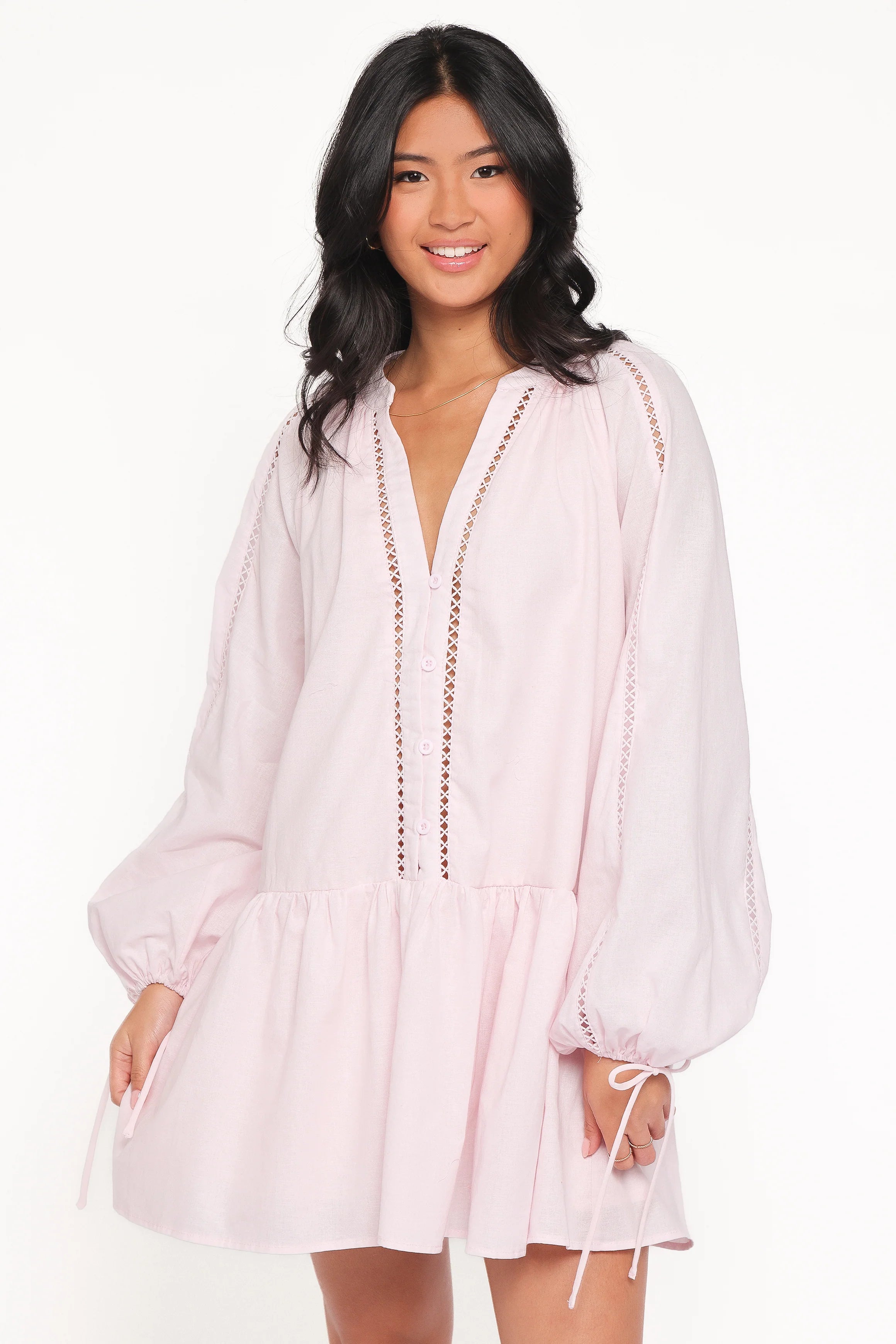 Hart Long Sleeve Mini Dress Pink