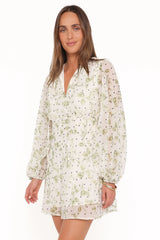 Aimee Mini Dress Green Leaf