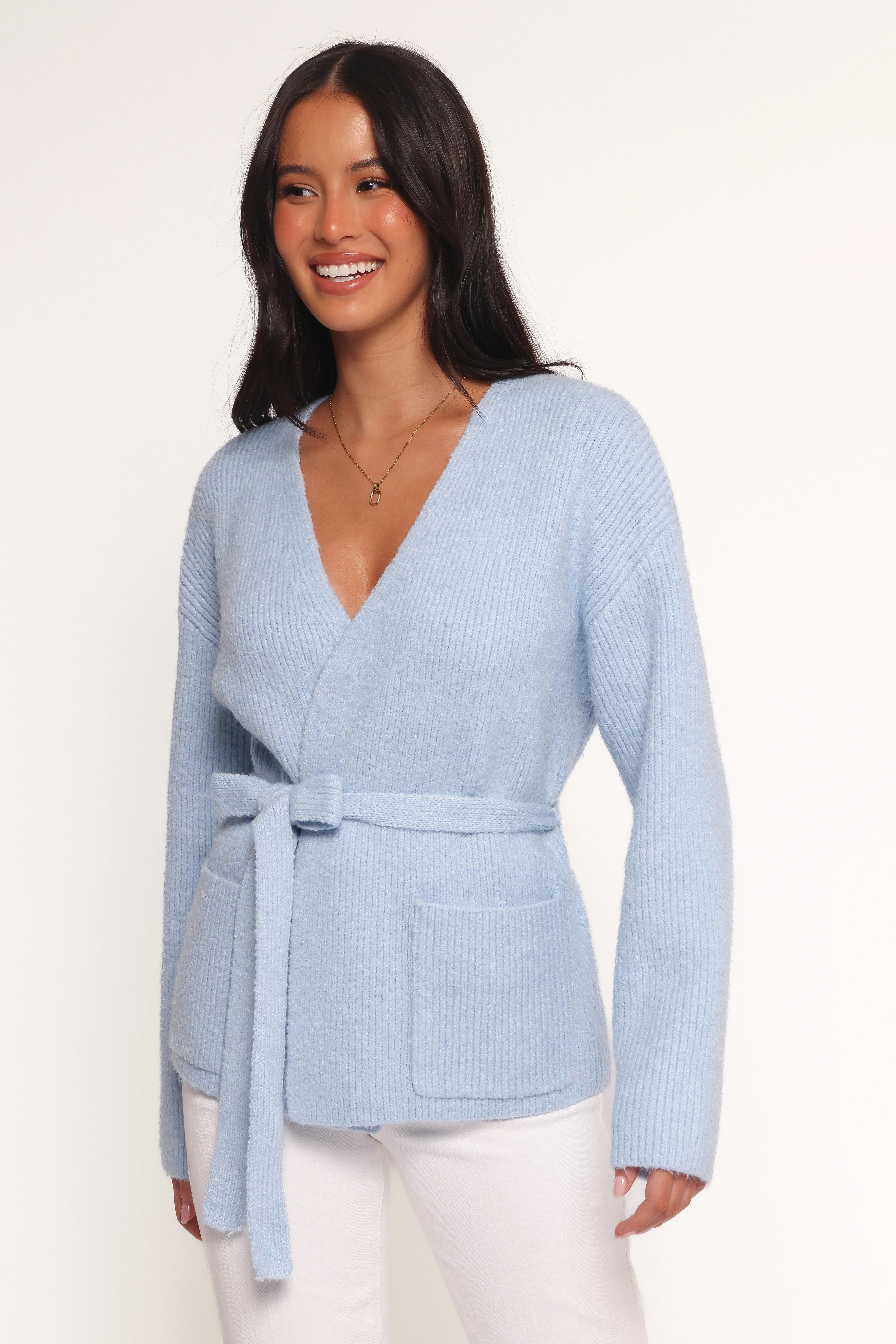 Mika Wrap Cardigan Blue
