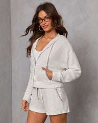 Kelaya Ribbed Drawstring Hoodie