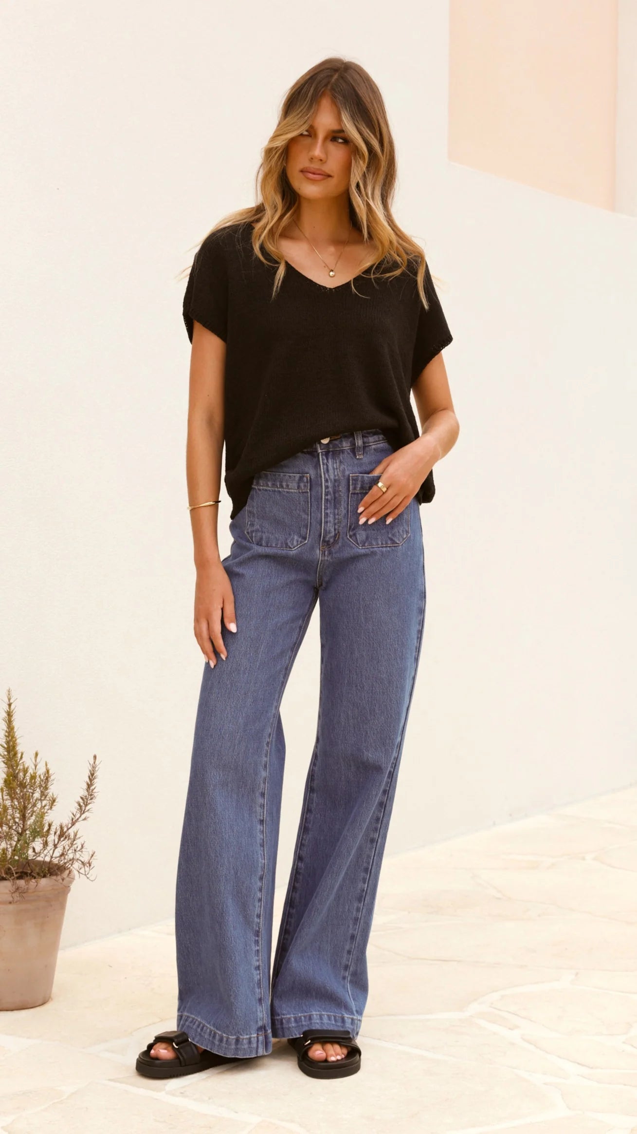 Stelaria Knit Top Black