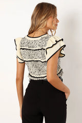 Lydia Knit Top Ivory Black