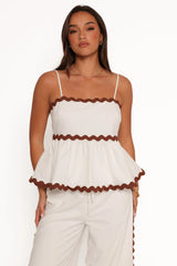 Mollymook Top White Tan