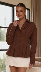Riley Long Sleeve Top Brown