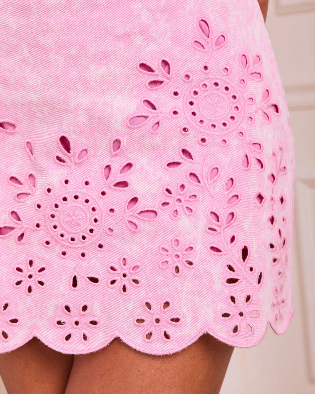 Faded Archive Eyelet Twill Mini Skirt