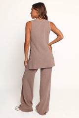 Ellory Knitted Pant Set Taupe Marle