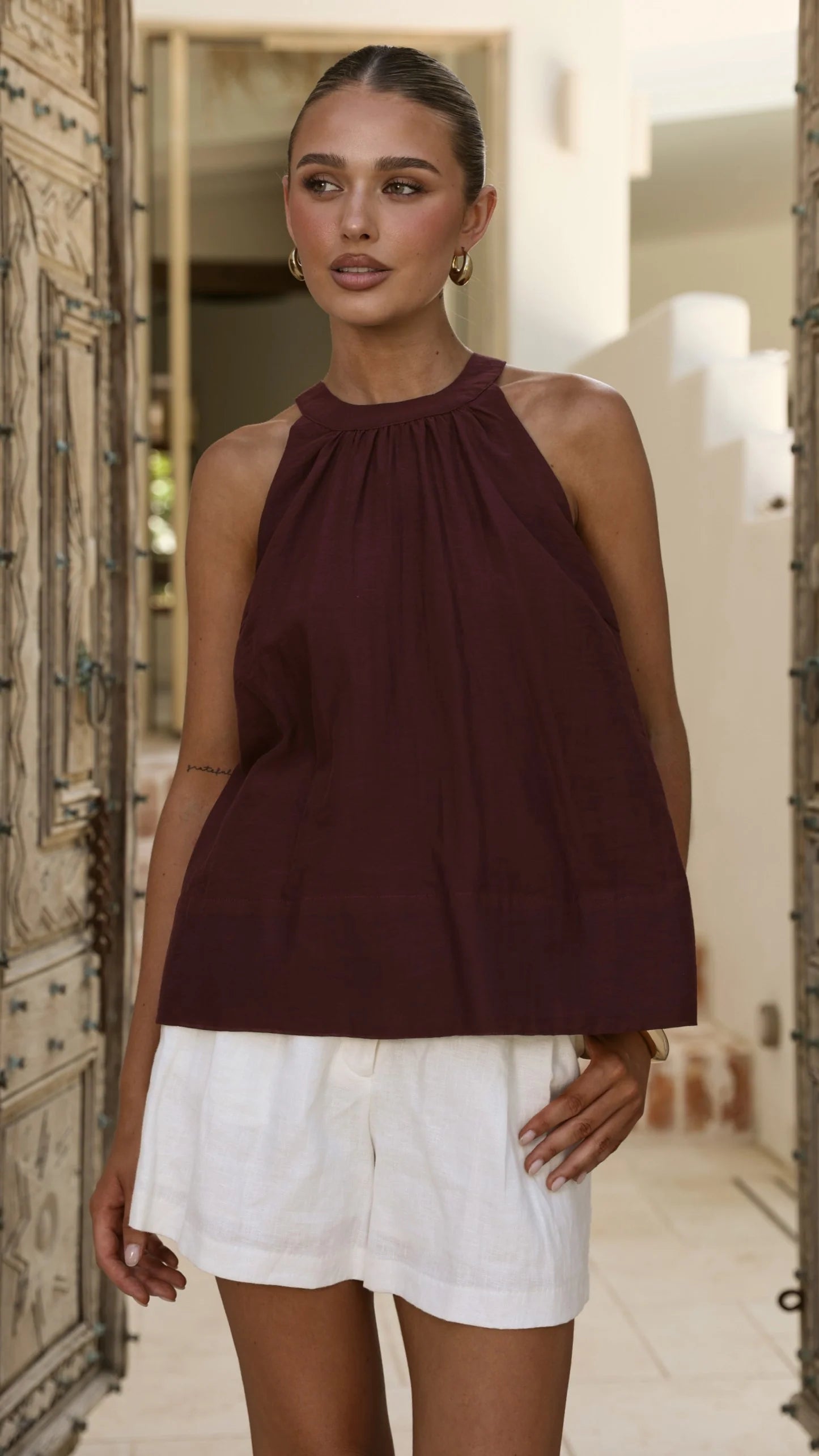 Gaia Top Burgundy