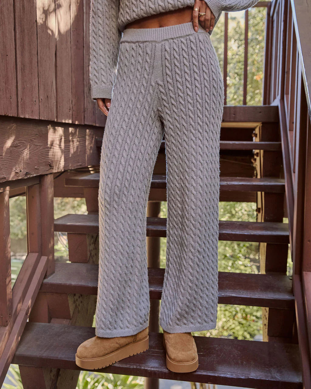 Frosted Wish Cable Knit Pants