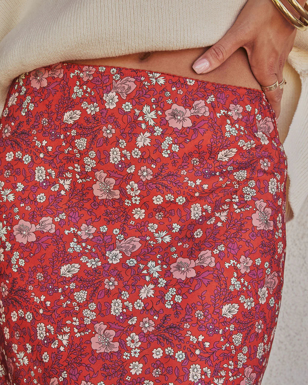Warm Fade Printed Maxi Skirt