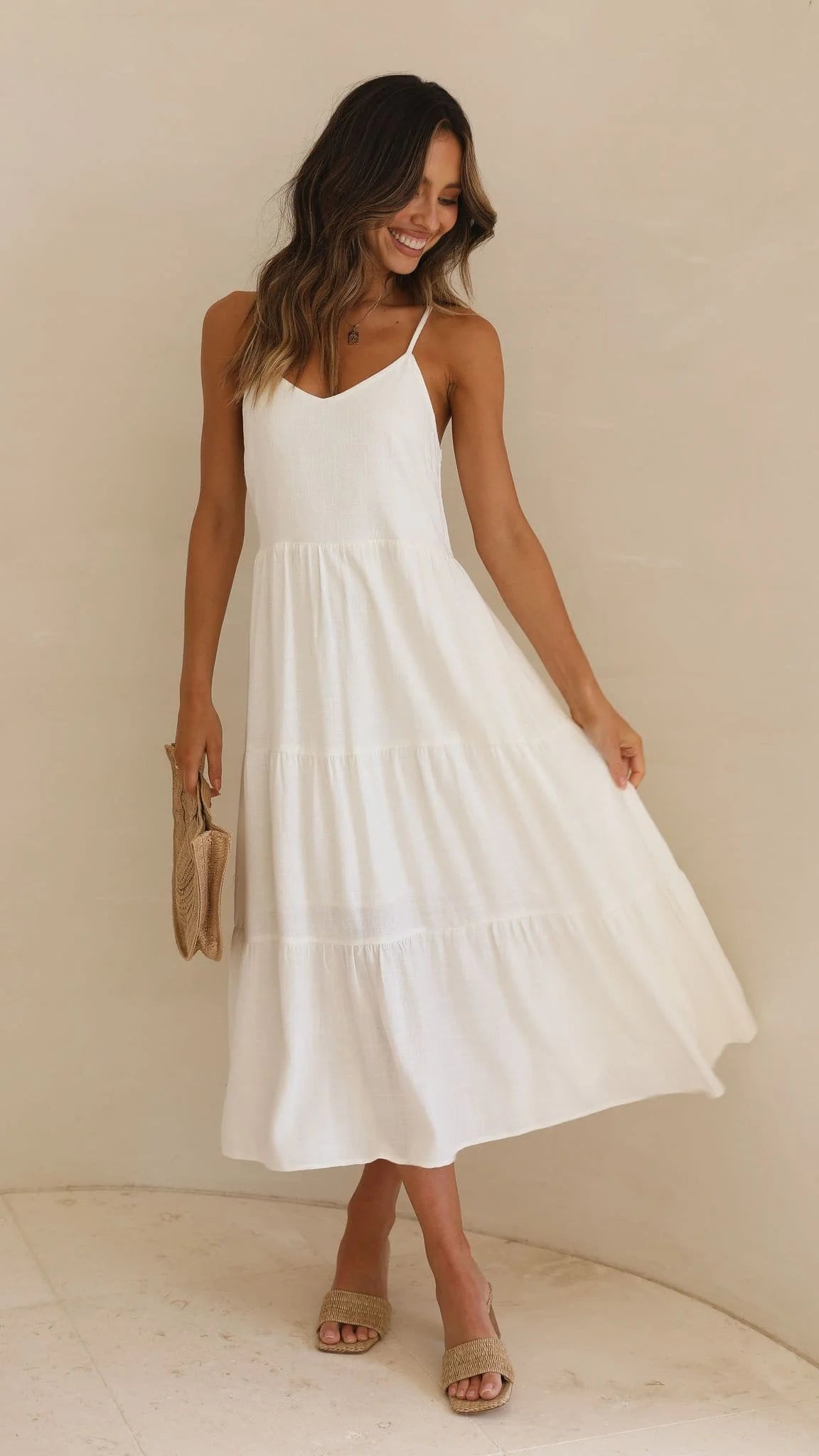 Zoey Midi Dress White