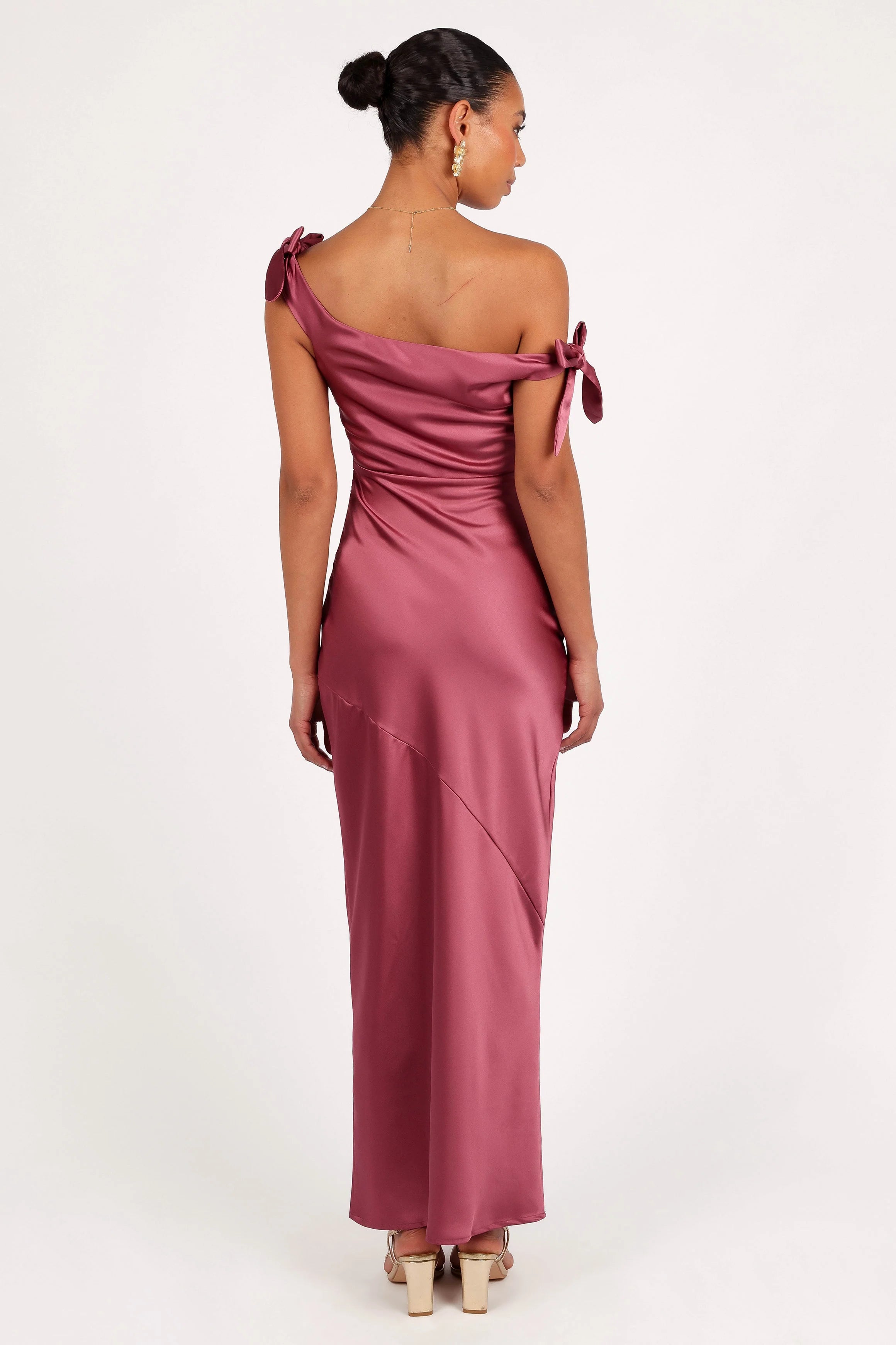 Selma Off Shoulder Maxi Dress Dark Rose