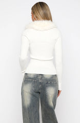 All Bundled Up Knit Cardigan Snow White
