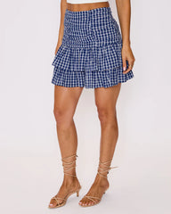 Natalie Plaid Ruffle Mini Skirt