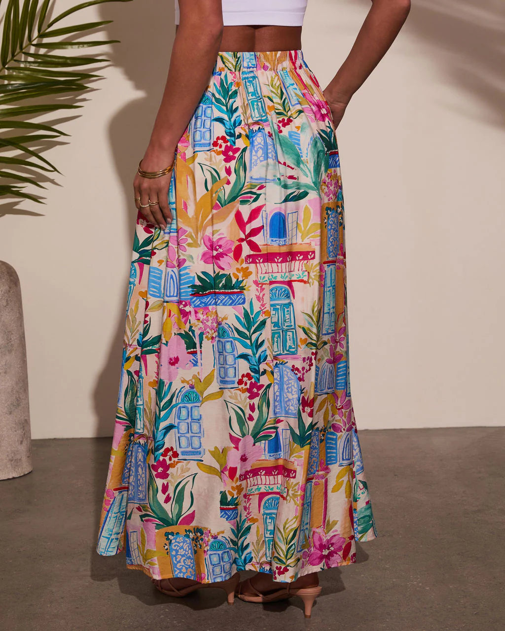Travel Dreams Flowy Maxi Skirt