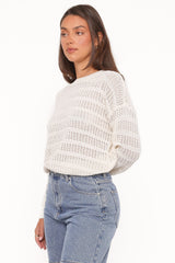 Flavia Open Stitch Sweater Cream