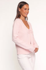 Cherri Single Tie Cardigan Pink