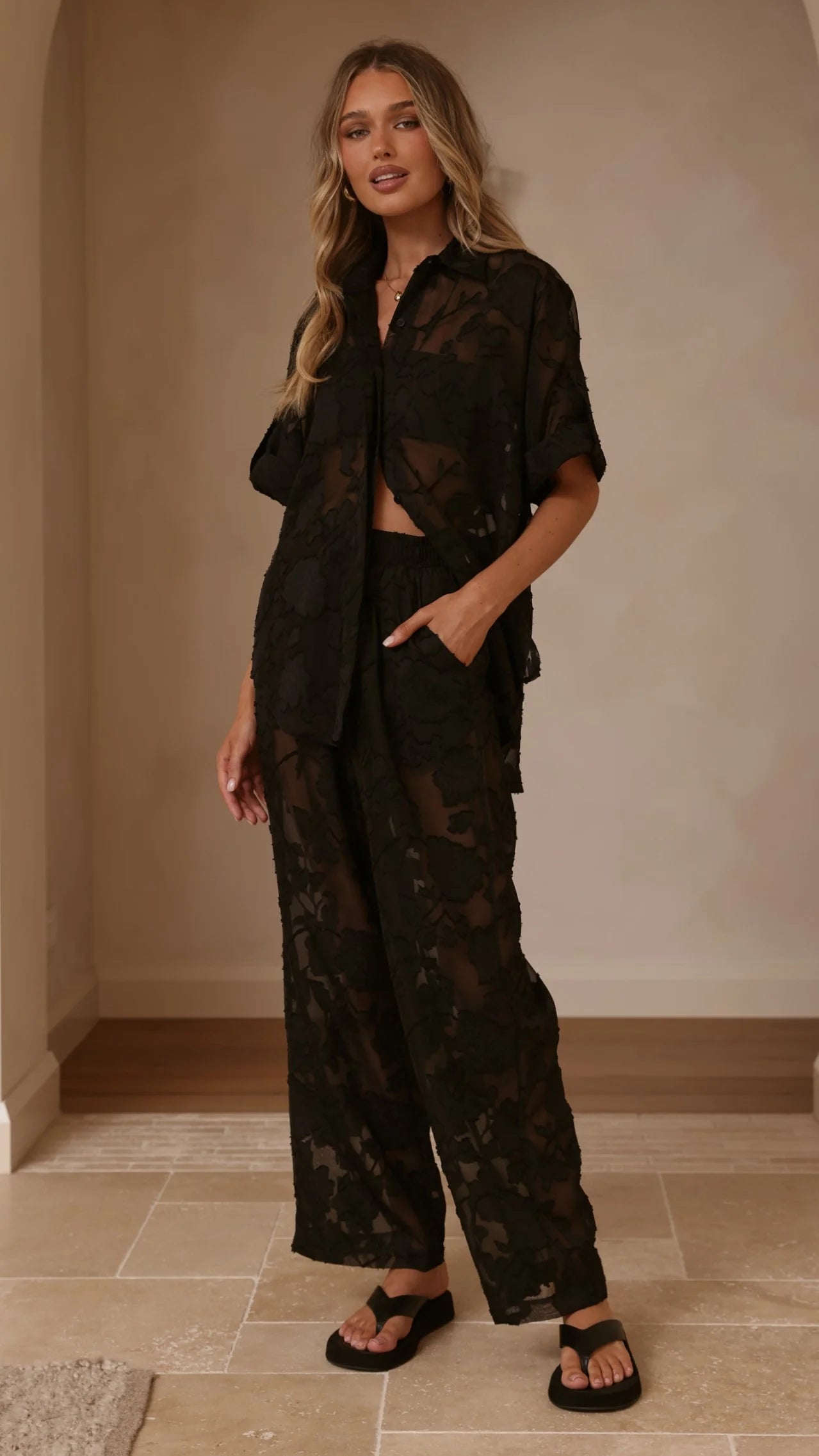 Mollie Lace Shirt Black
