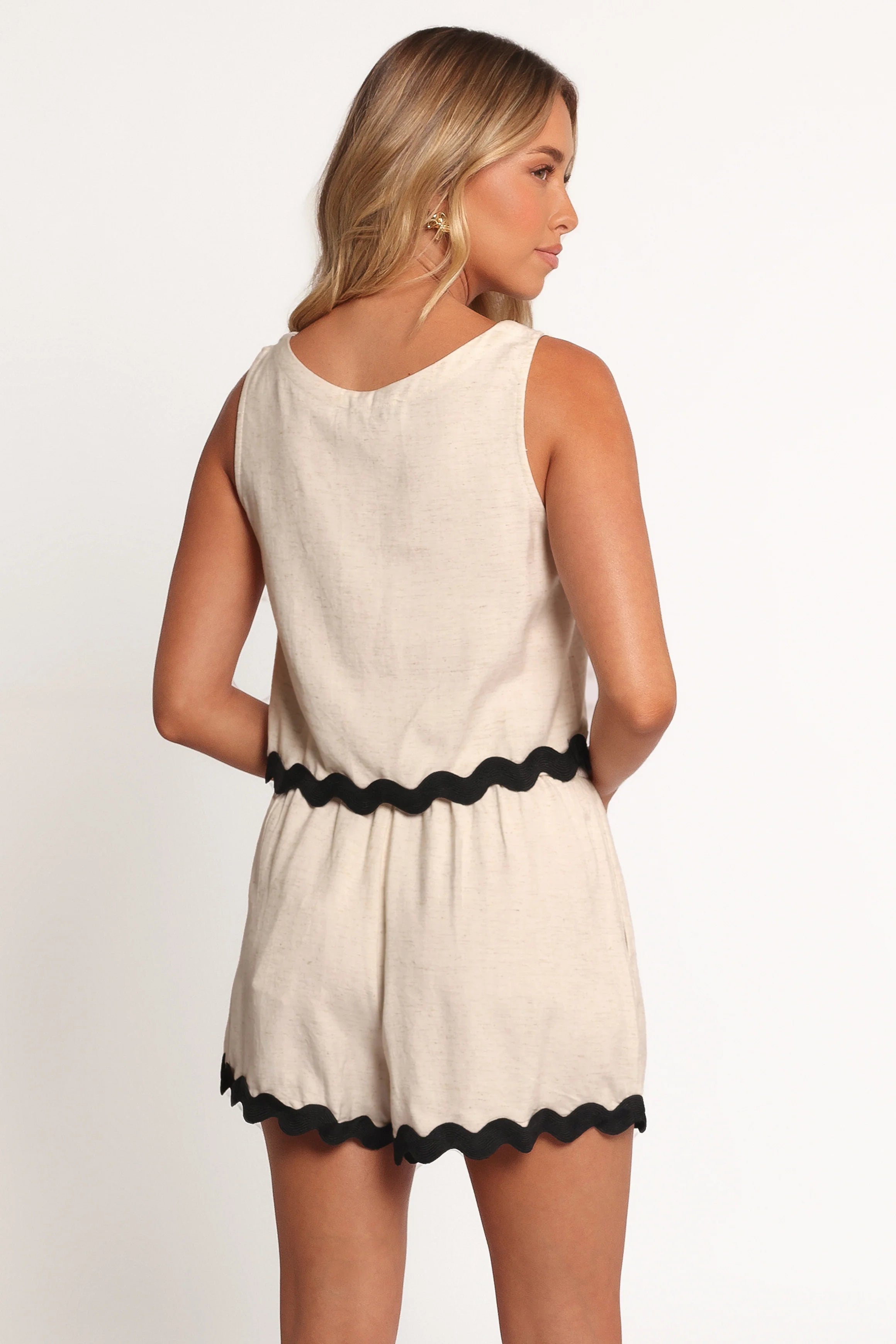 Katy Short Set Cream Black