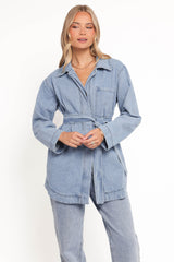Donovan Denim Tie Jacket Light Denim