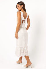 Meadow Lace Midi Dress Ivory