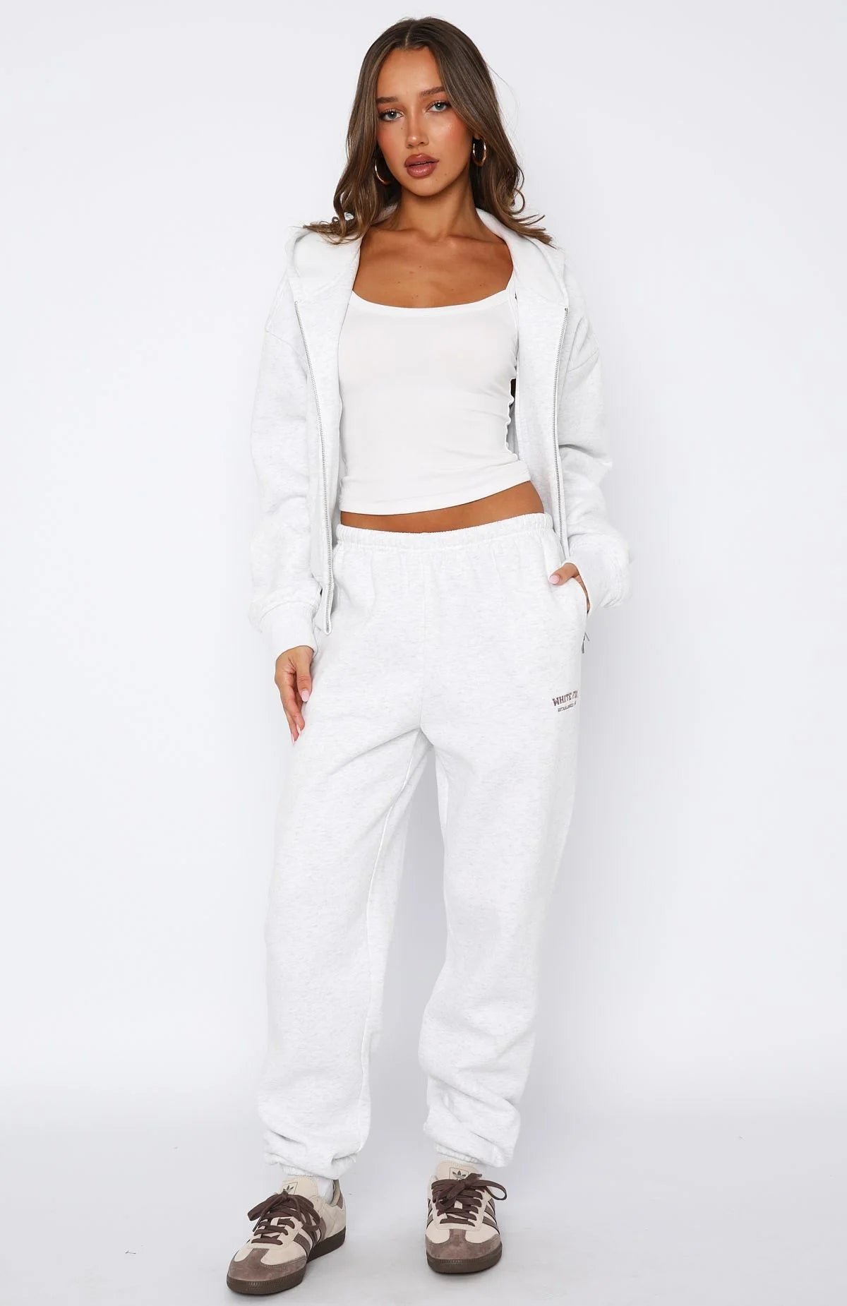 Cant Miss It Sweatpants Grey Marle Rose Gold