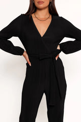 Solange Plisse Jumpsuit Black