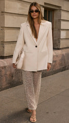 Verlo Sequins Maxi Skirt Beige