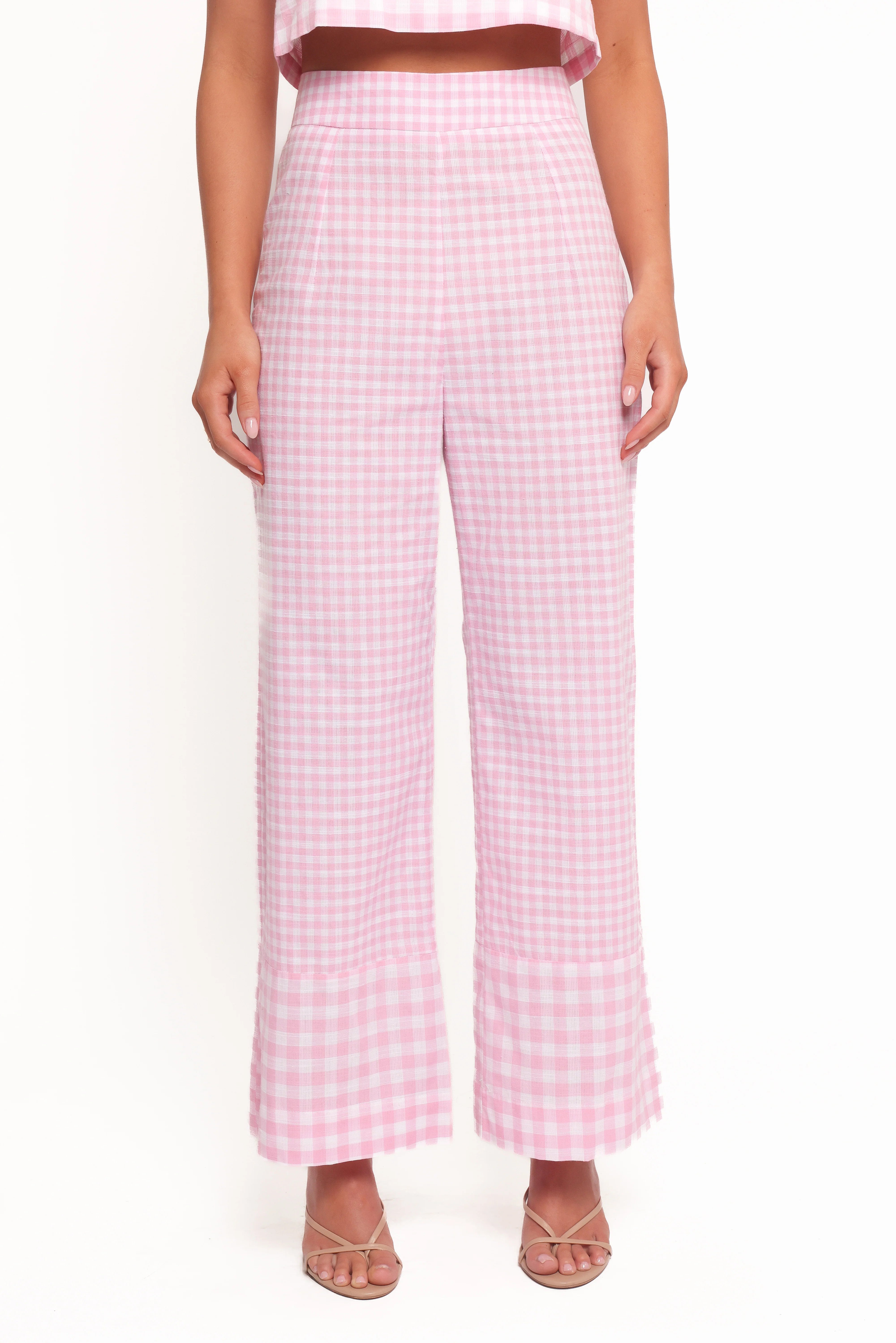 Devlin Cotton Pant Pink Gingham