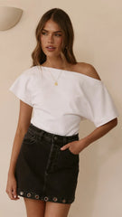 Rollas High Line Mini Skirt Black Sand Eyelet