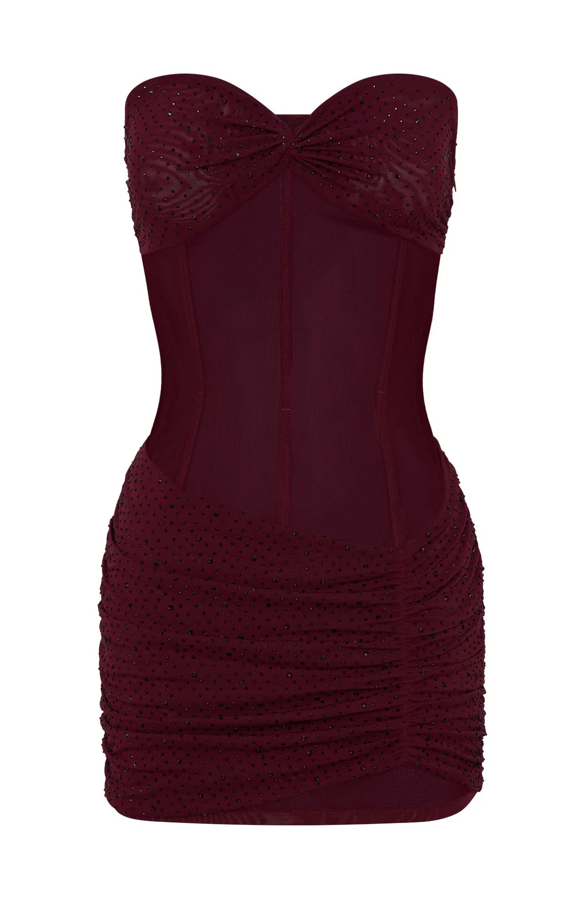 Cant Compare Embellished Mini Dress Burgundy