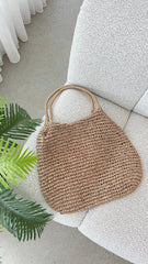 Solana Summer Tote Bag Tan Straw