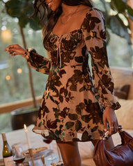 Velora Burnout Velvet Mini Dress