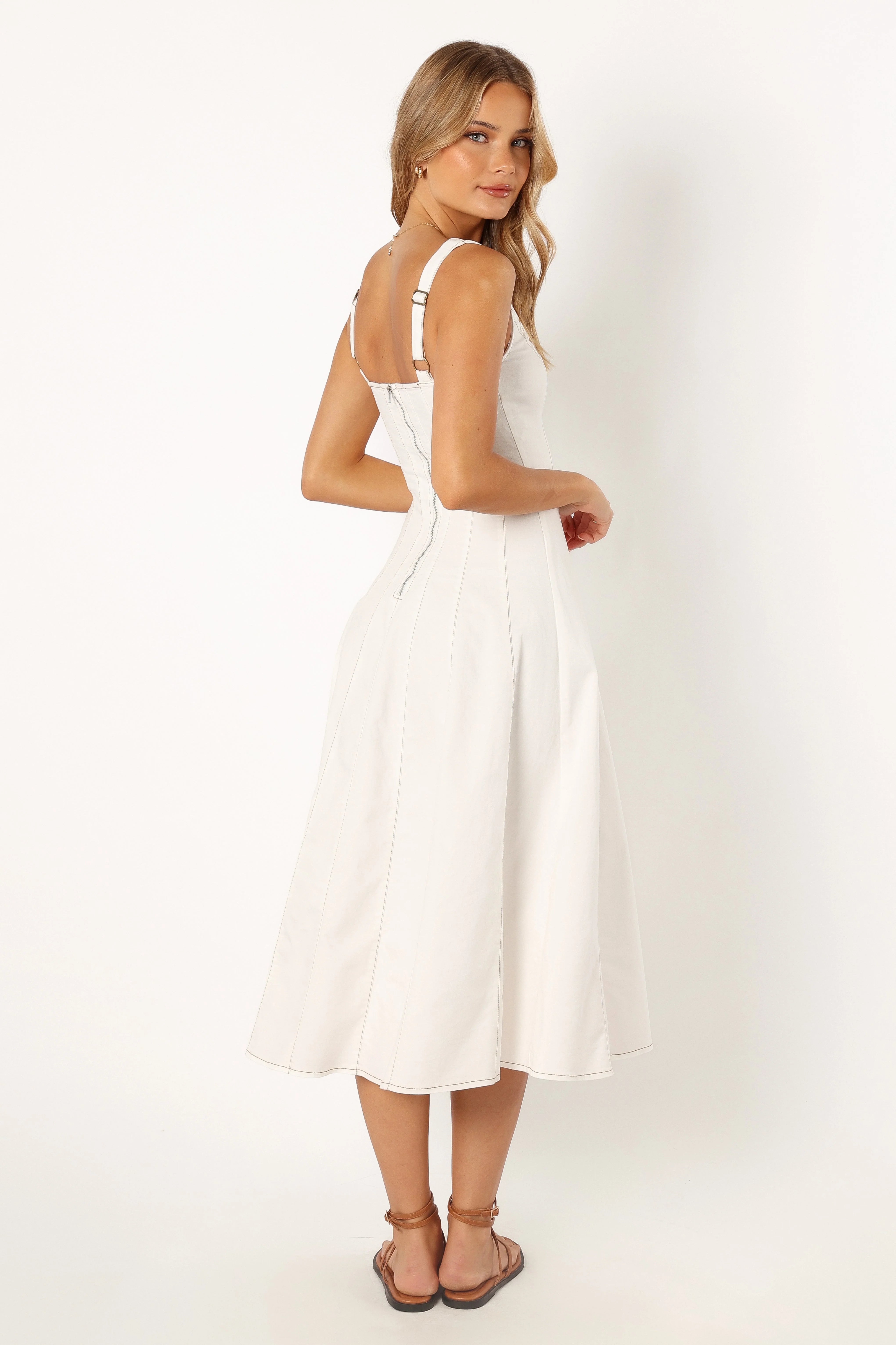 Una Midi Dress White
