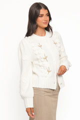 Cleo Floral Cardigan Cream