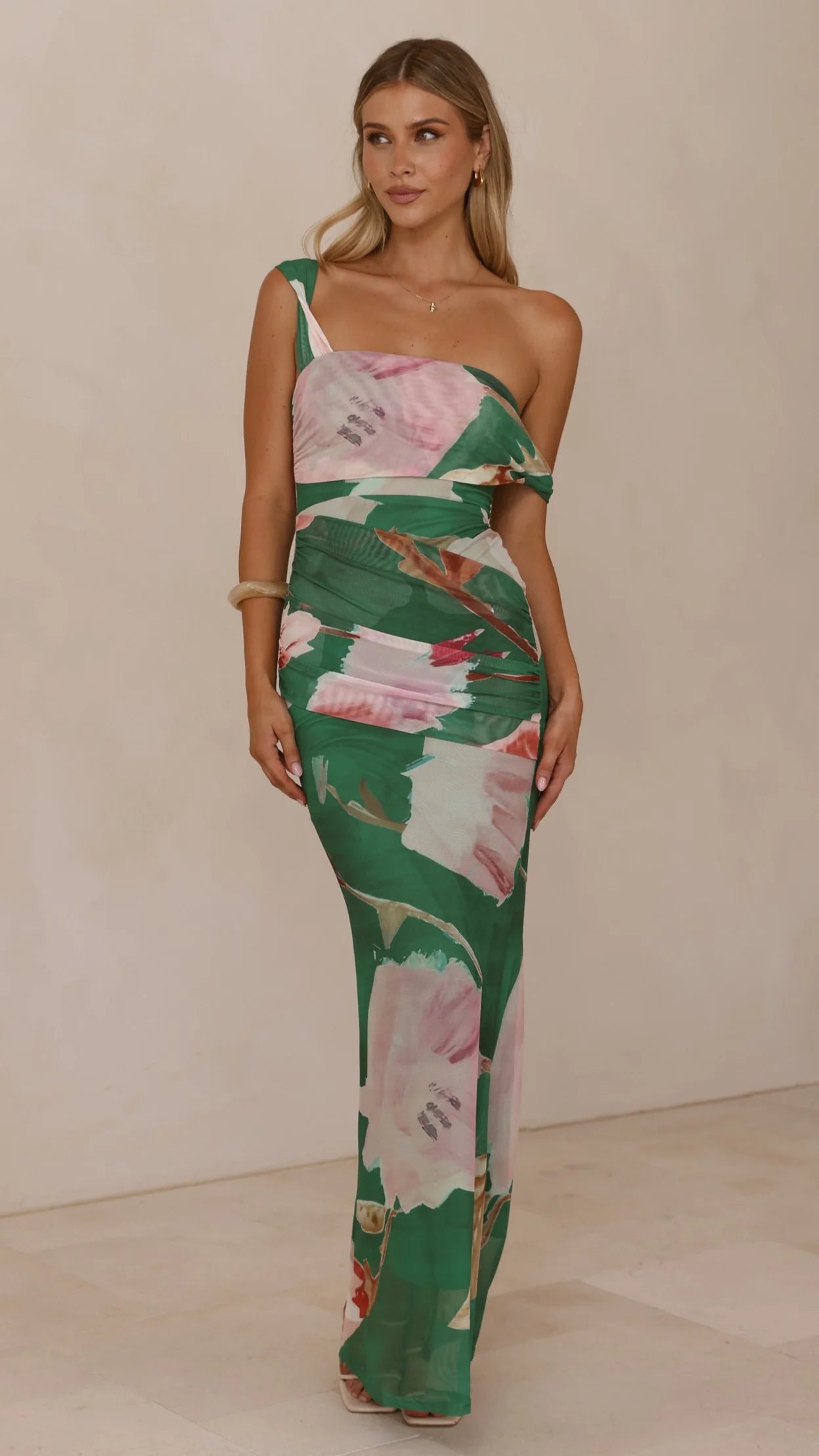 Lena Maxi Dress Green Floral