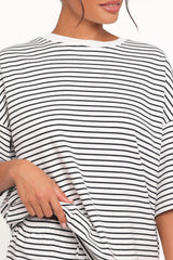 Hellen Stripe Short Set White Black Stripe