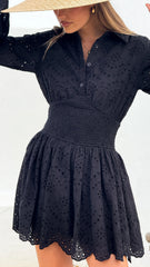 Brittney Long Sleeve Mini Dress Black