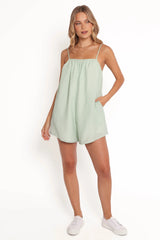 Neva Romper Green Gingham