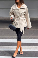 Could Touch Cropped Trench Jacket Sand
