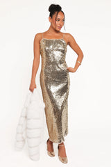 Karley Sequin Maxi Dress Gold