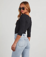 Revival V Neck Ribbed Bodysuit