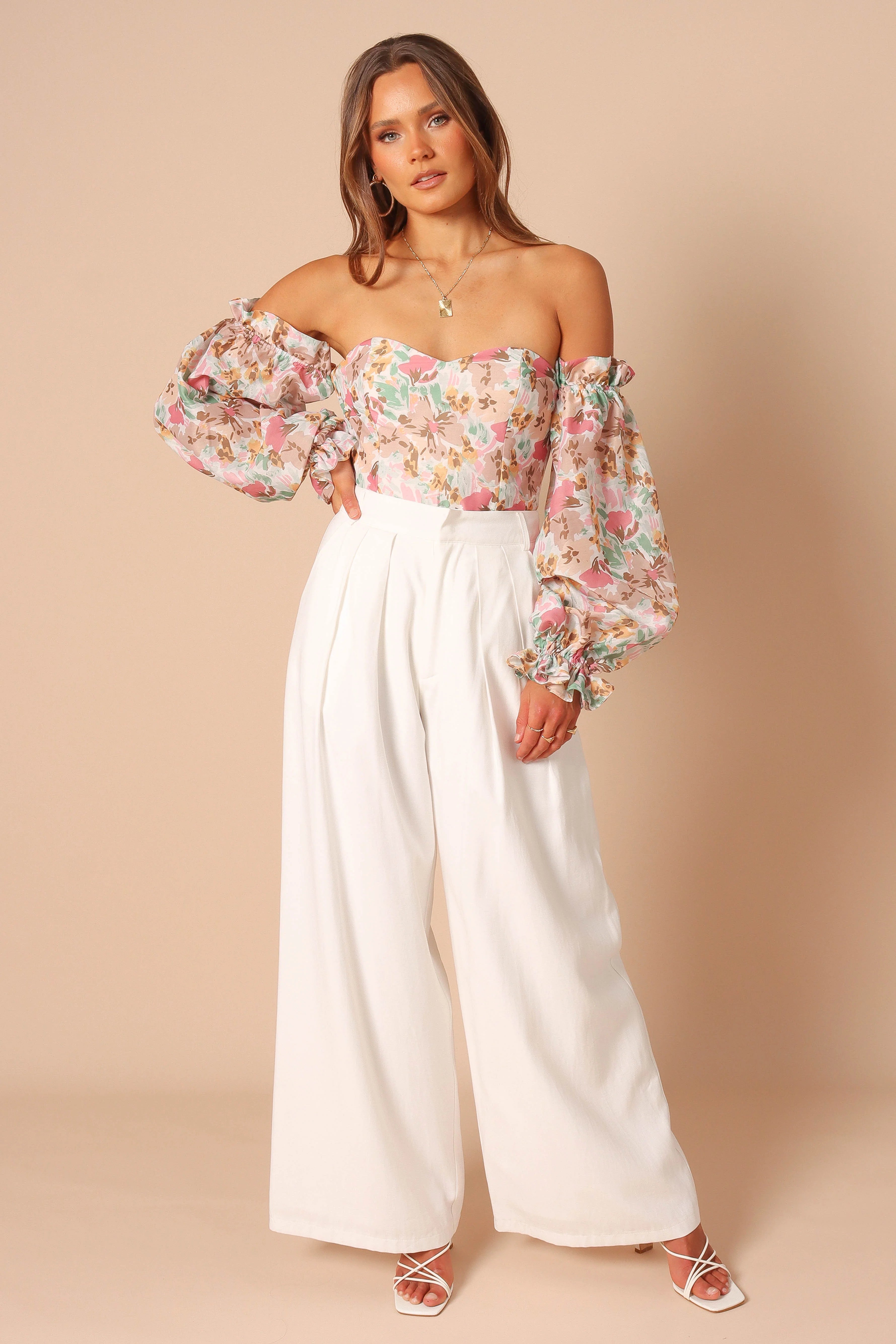 Acantha Bodysuit Beige Floral