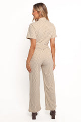 Mikia Jumpsuit Cream Brown
