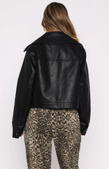Nobody Told Me PU Jacket Black