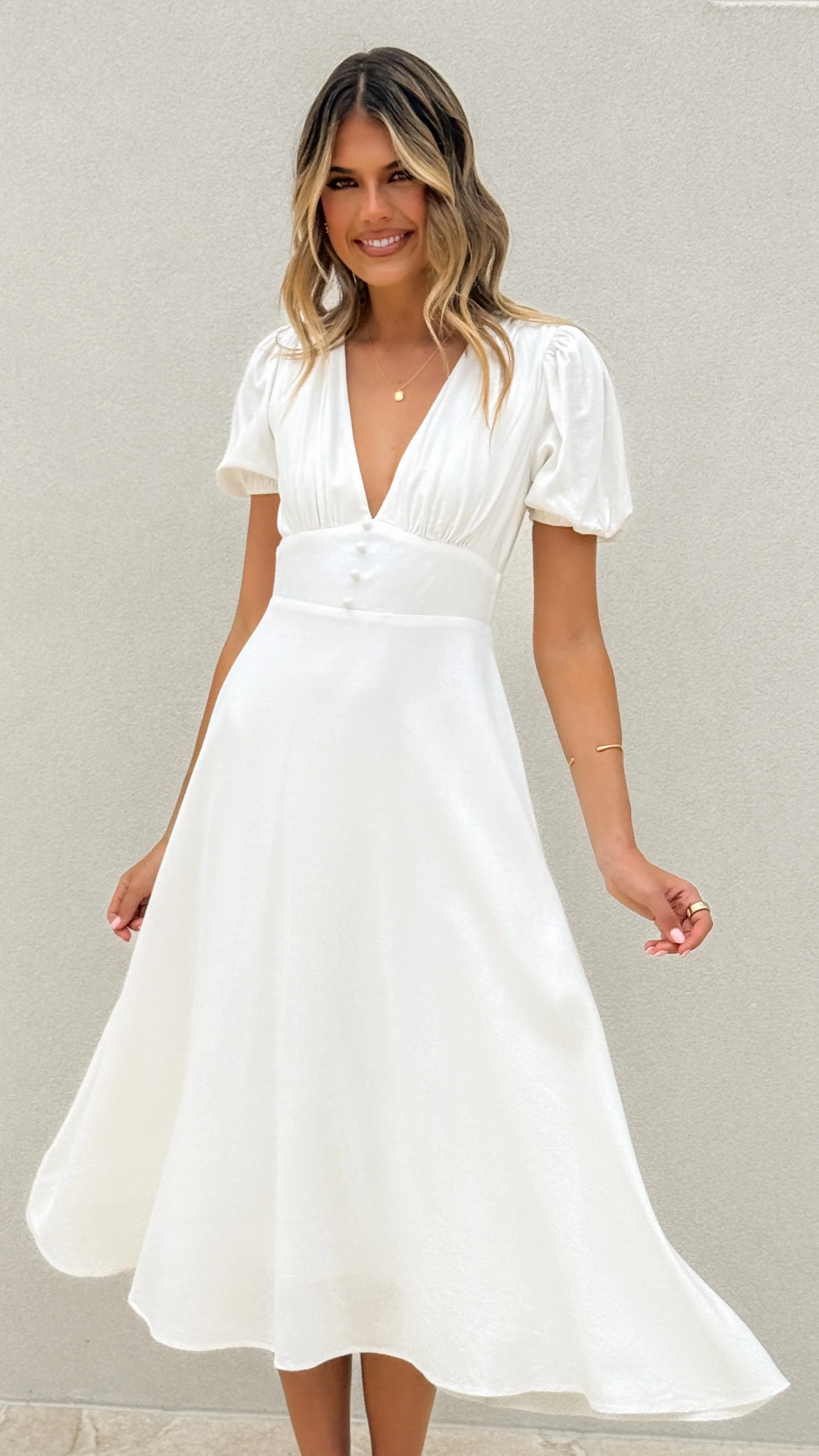 Melea Midi Dress White