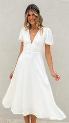 Melea Midi Dress White
