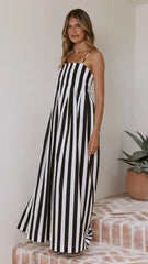 Pippa Maxi Dress Black Stripe