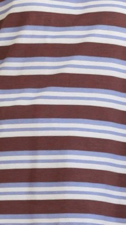 Bobby Crew Neck Tee Blue Chocolate Stripe