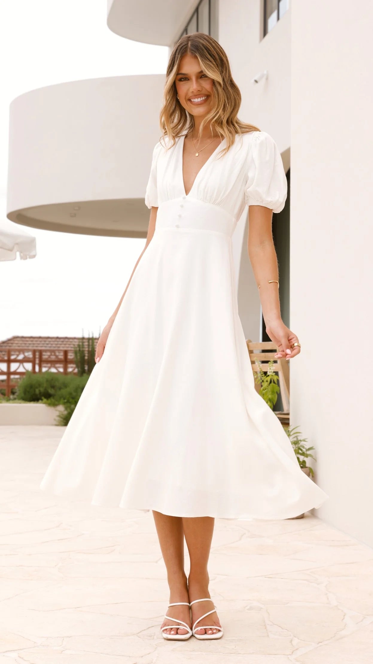 Melea Midi Dress White