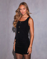 Moonlight Whisper Buttoned Velvet Vest